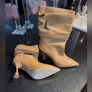 Jeffry Campbell patent leather scrunch boot